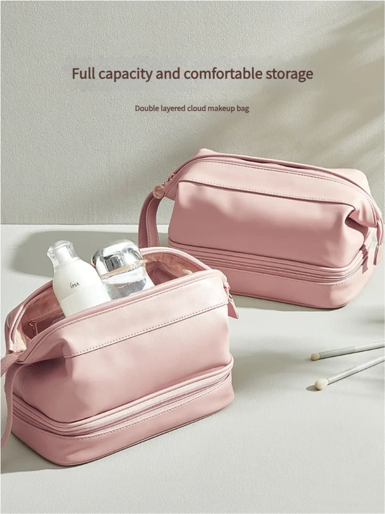 Double-Layered Pink Cloud Beauty Bag