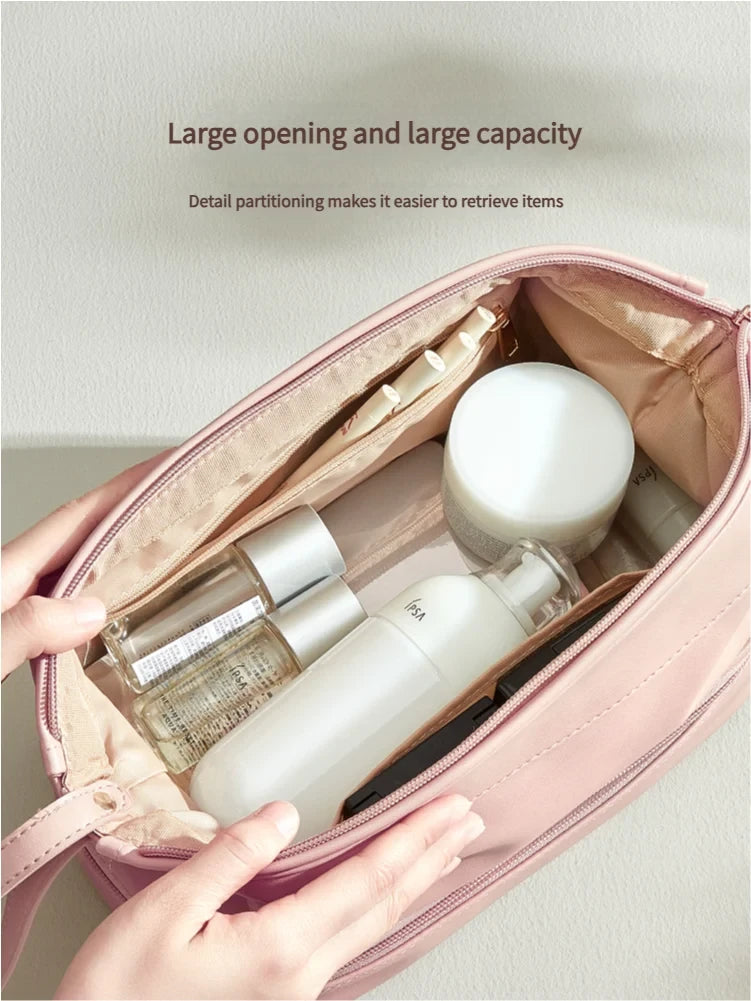Double-Layered Pink Cloud Beauty Bag