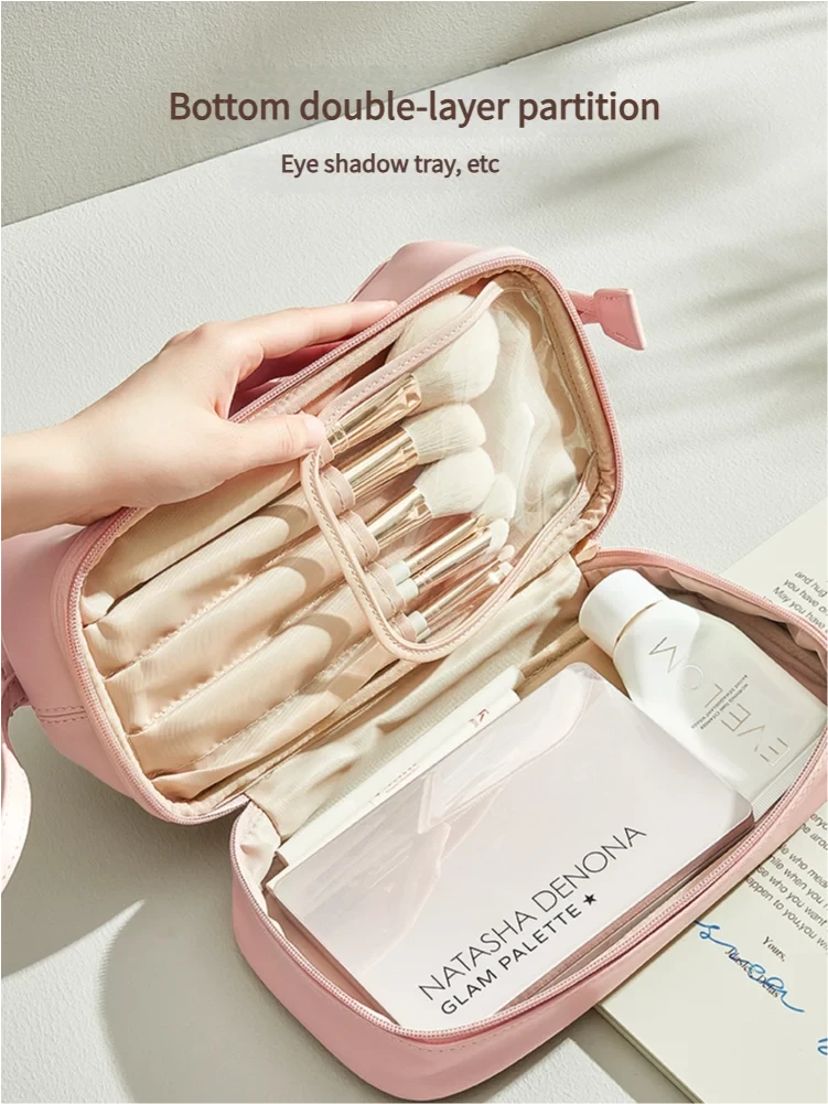 Double-Layered Pink Cloud Beauty Bag