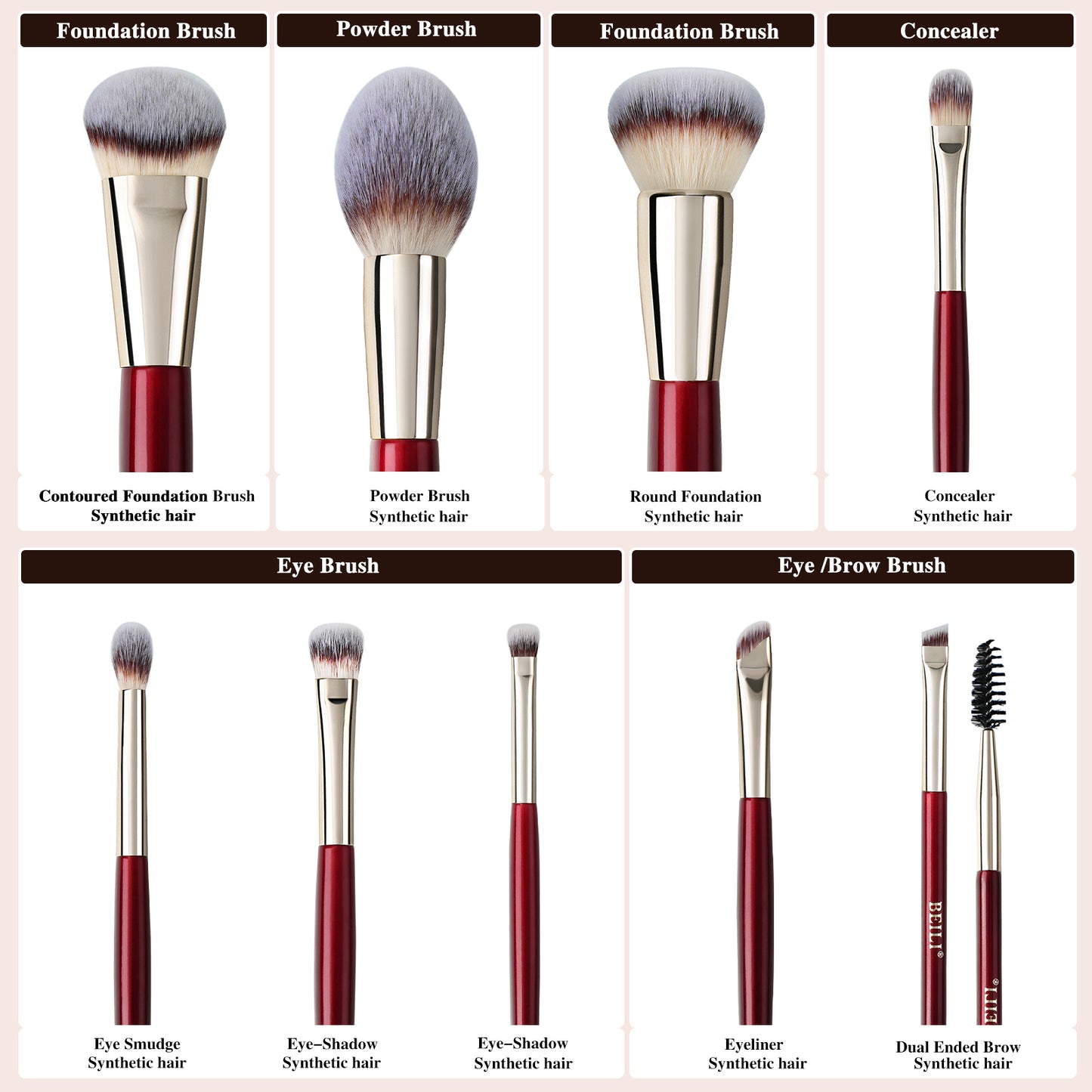 Crimson Elegance Brush Set & Purse