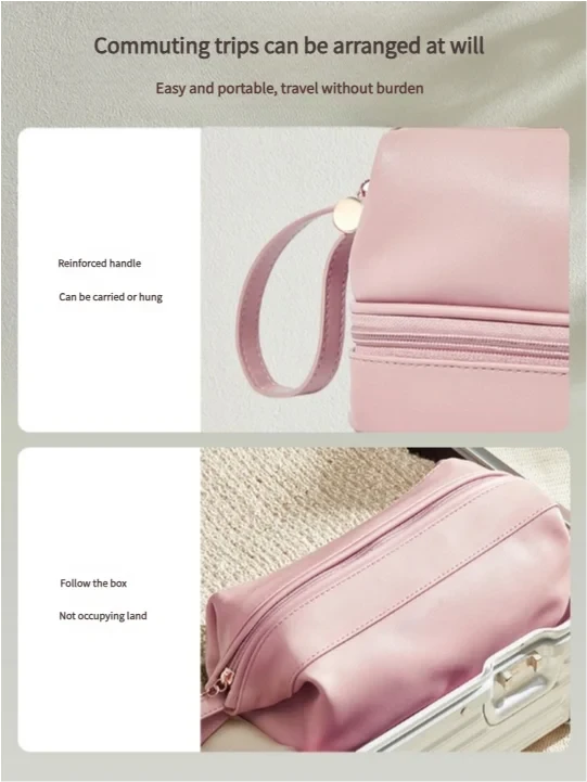 Double-Layered Pink Cloud Beauty Bag