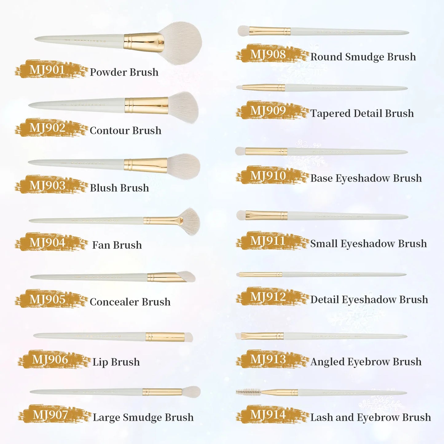 Bique Design Makeup Brush 14-In-1 Set And Brush Wallet
