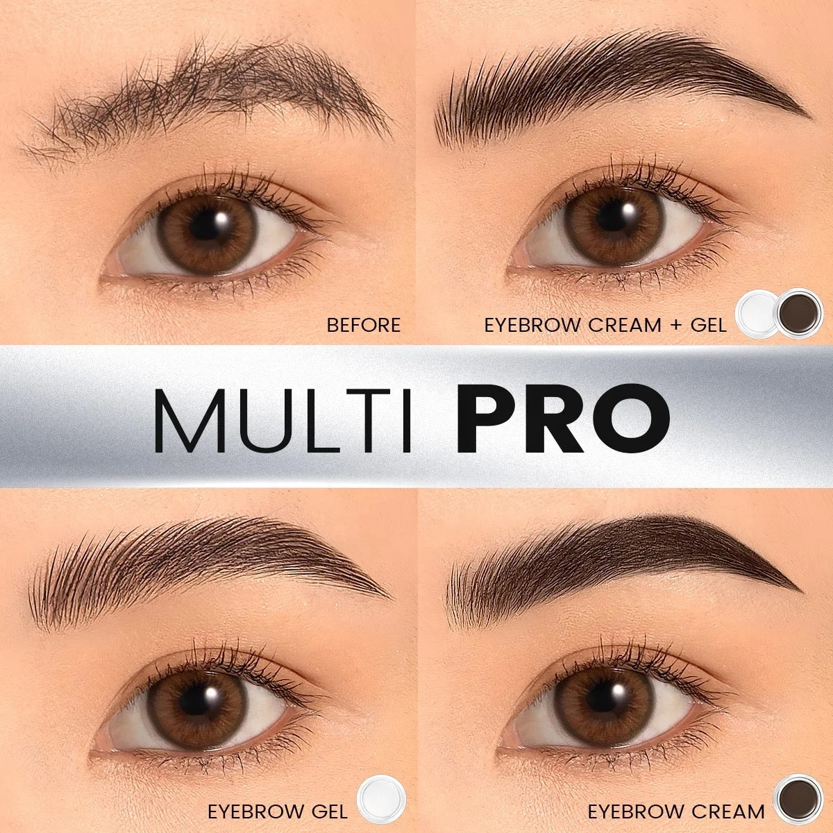 BrowCraft 3-in-1 Brow Ensemble: Cream, Wax, Brush Perfection Kit