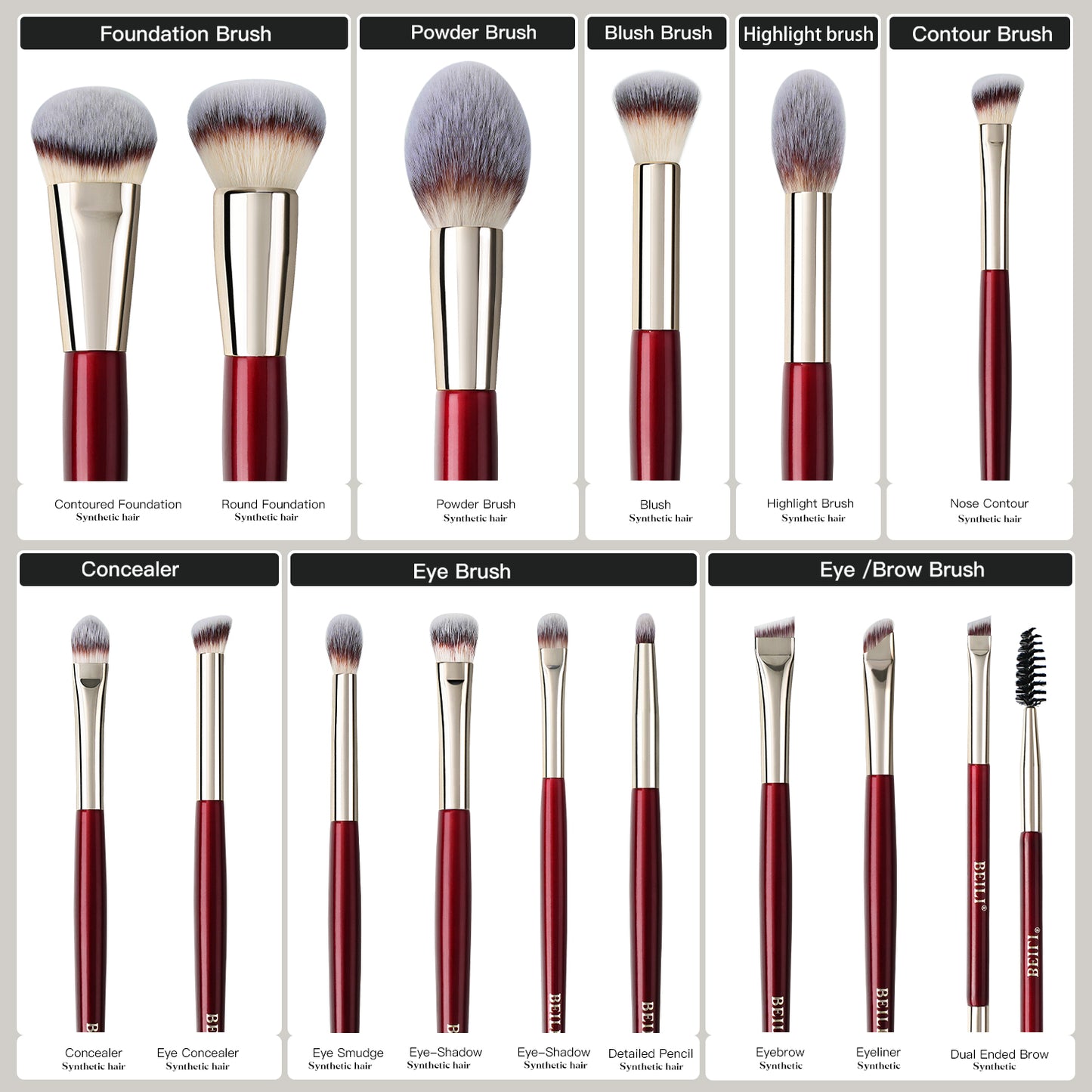 Crimson Elegance Brush Set & Purse