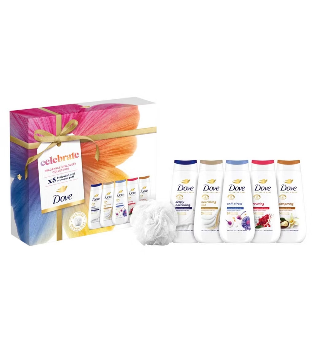 Dove Celebrate Fragrance Body Wash Discovery Collection 5 Piece Gift Set