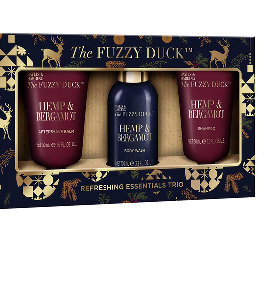 Baylis & Harding The Fuzzy Duck Hemp and Bergamot Mens Refreshing Essentials Trio Gift Set