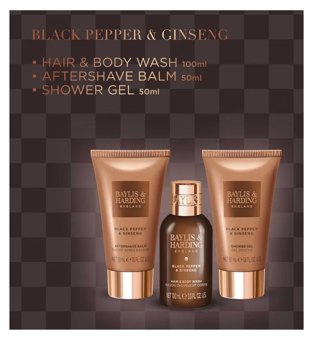 Baylis & Harding Black Pepper & Ginseng Men's Luxury Mini Trio Gift Set